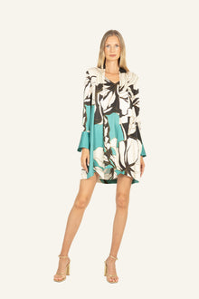 Nerissa Dress | Cyan Green Abstract Floral