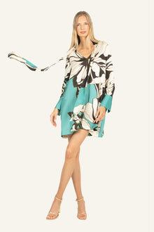 Nerissa Dress | Cyan Green Abstract Floral