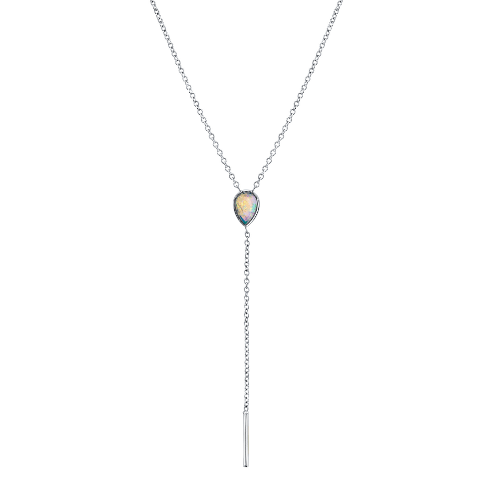 Women | Opal Stillwater Lariat | 14k White Gold