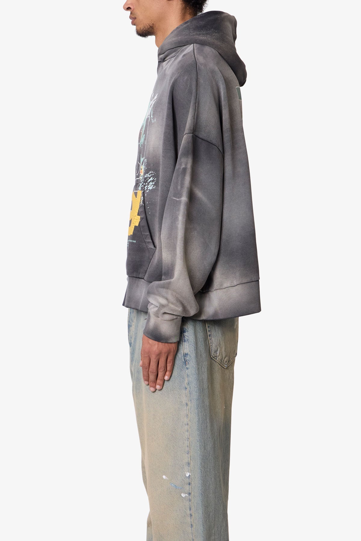 No Room in Hell Printed Hoodie | Washed Black