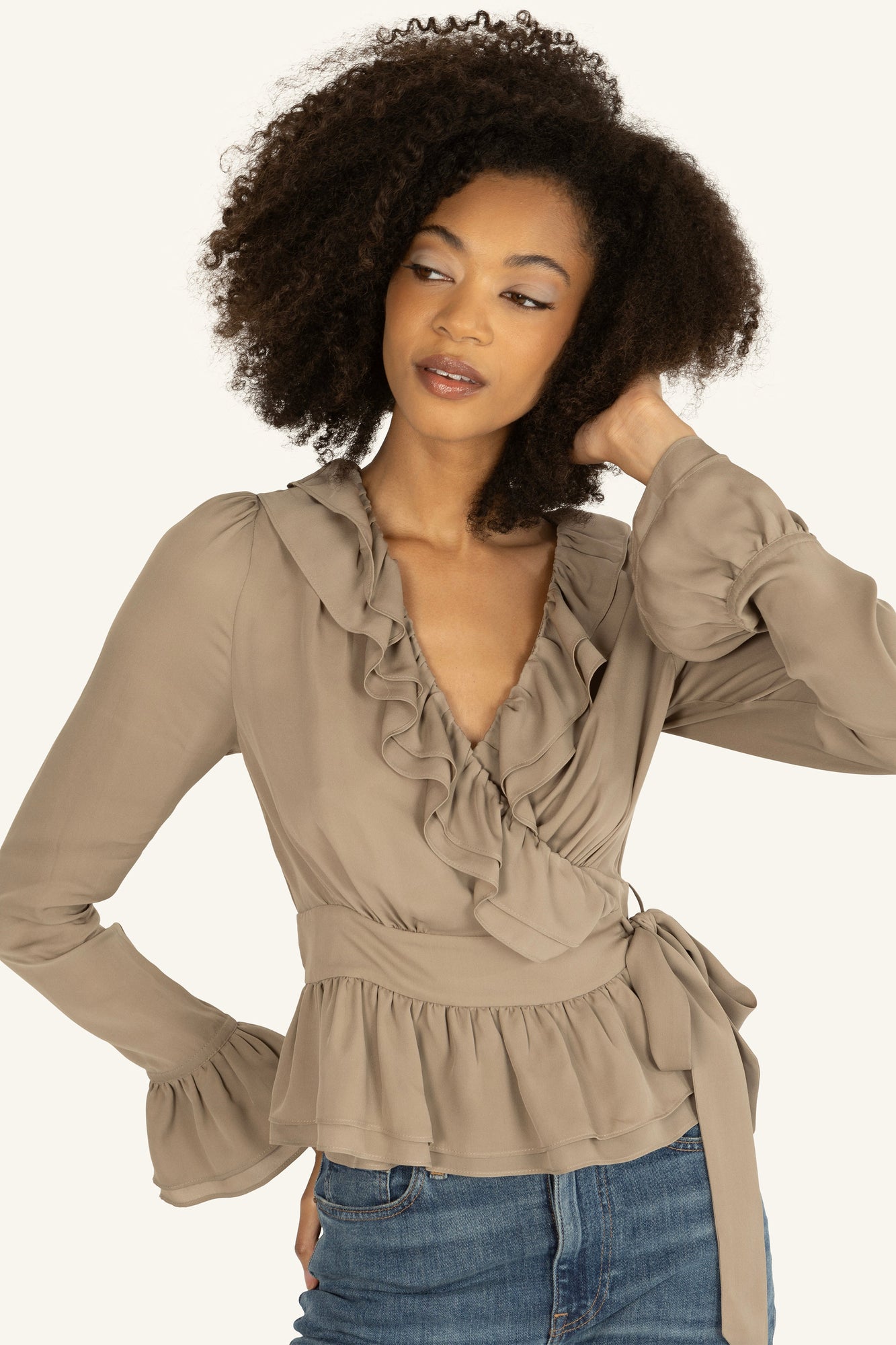 Noelle Blouse | Taupe