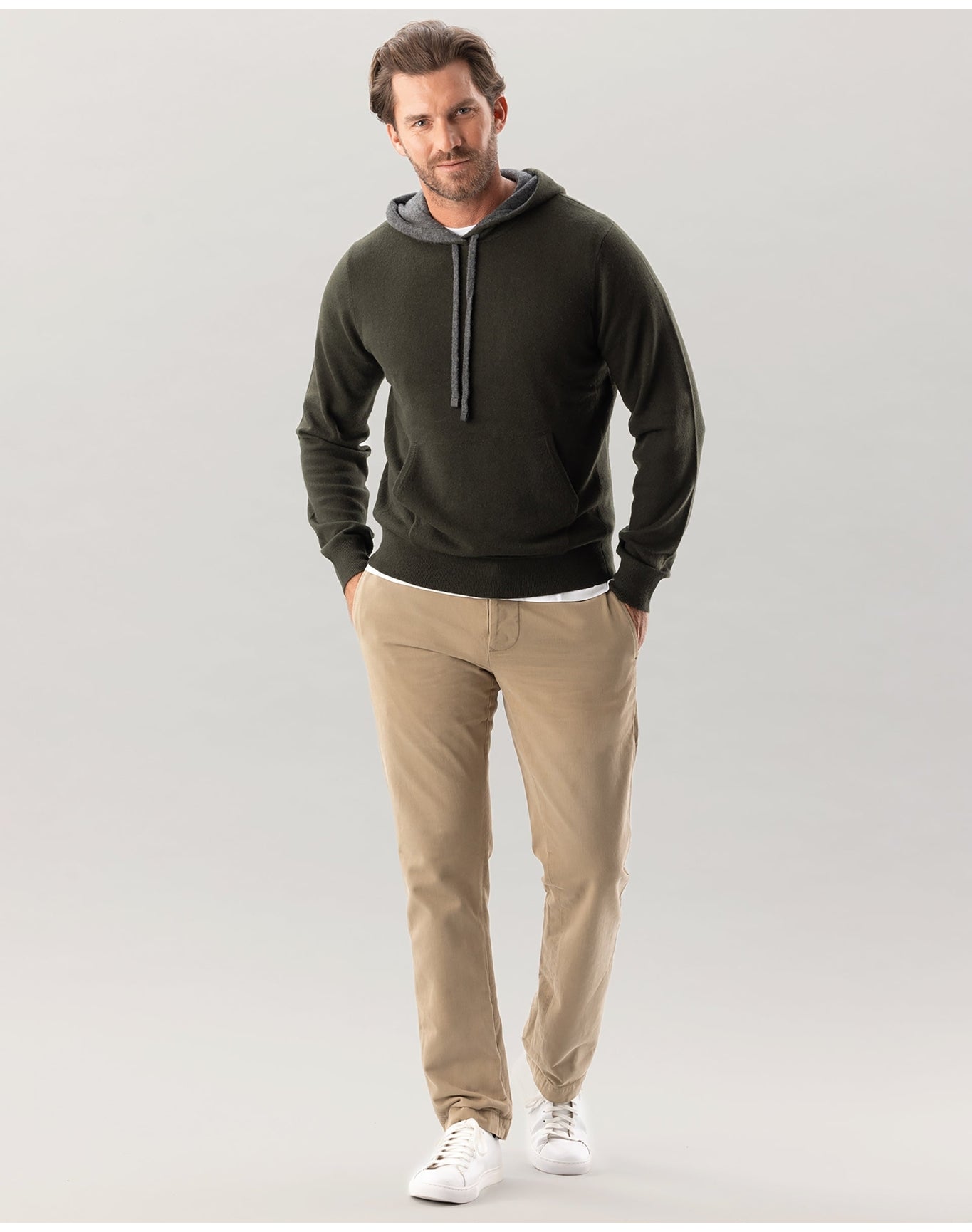 Nomad1942 | Men | Morningside Cashmere Hoodie | Olive