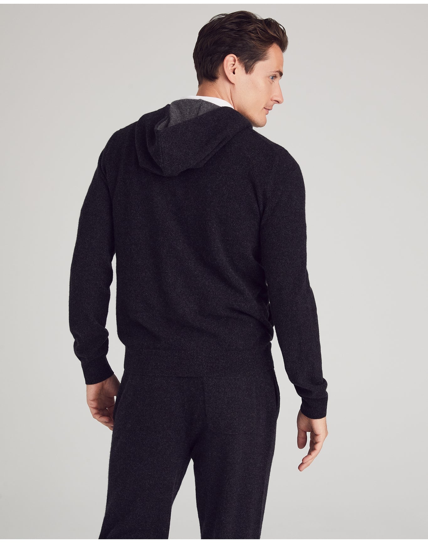 Nomad1942 | Men | Stuyvesant Zip Cashmere Hoodie | Charcoal