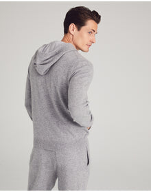 Nomad1942 | Men | Stuyvesant Zip Cashmere Hoodie | Drizzle