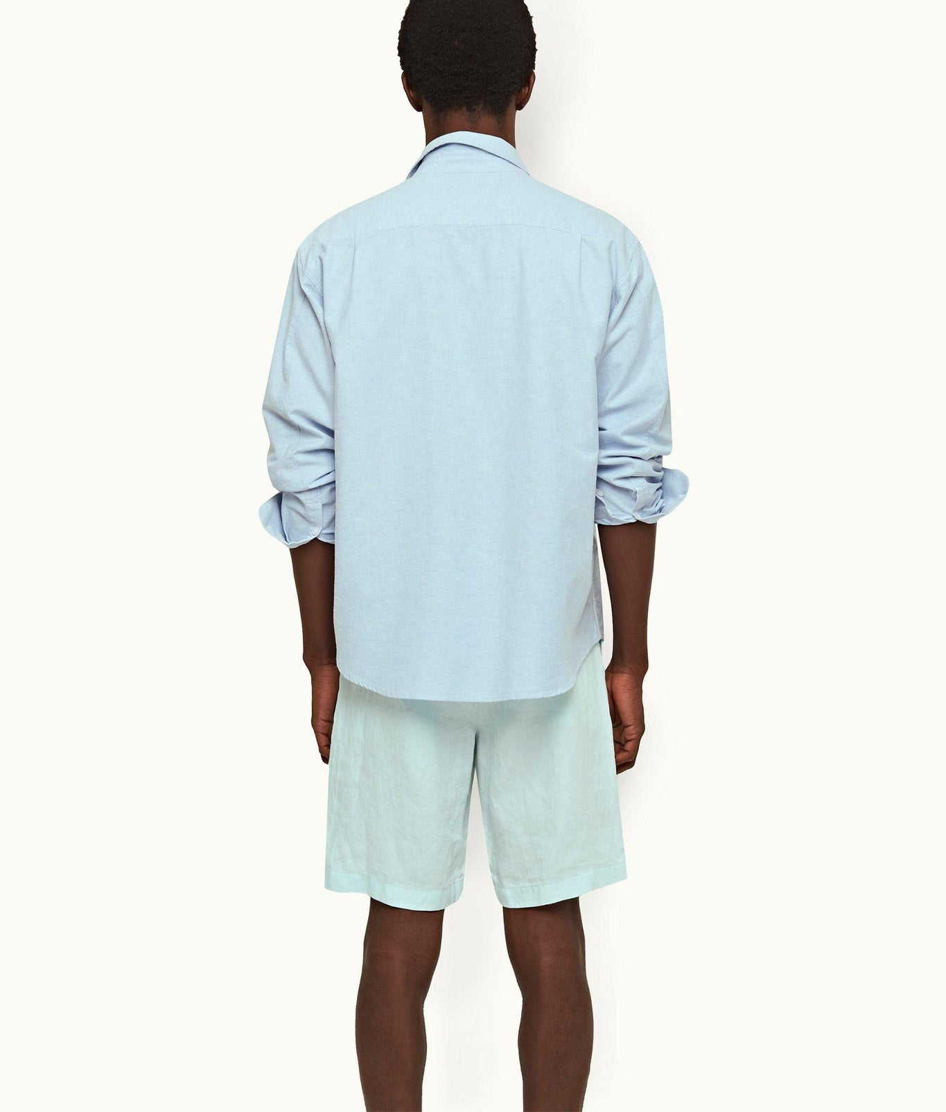 Norwich Linen Tailored Fit Washed Linen Shorts | Clear Sky