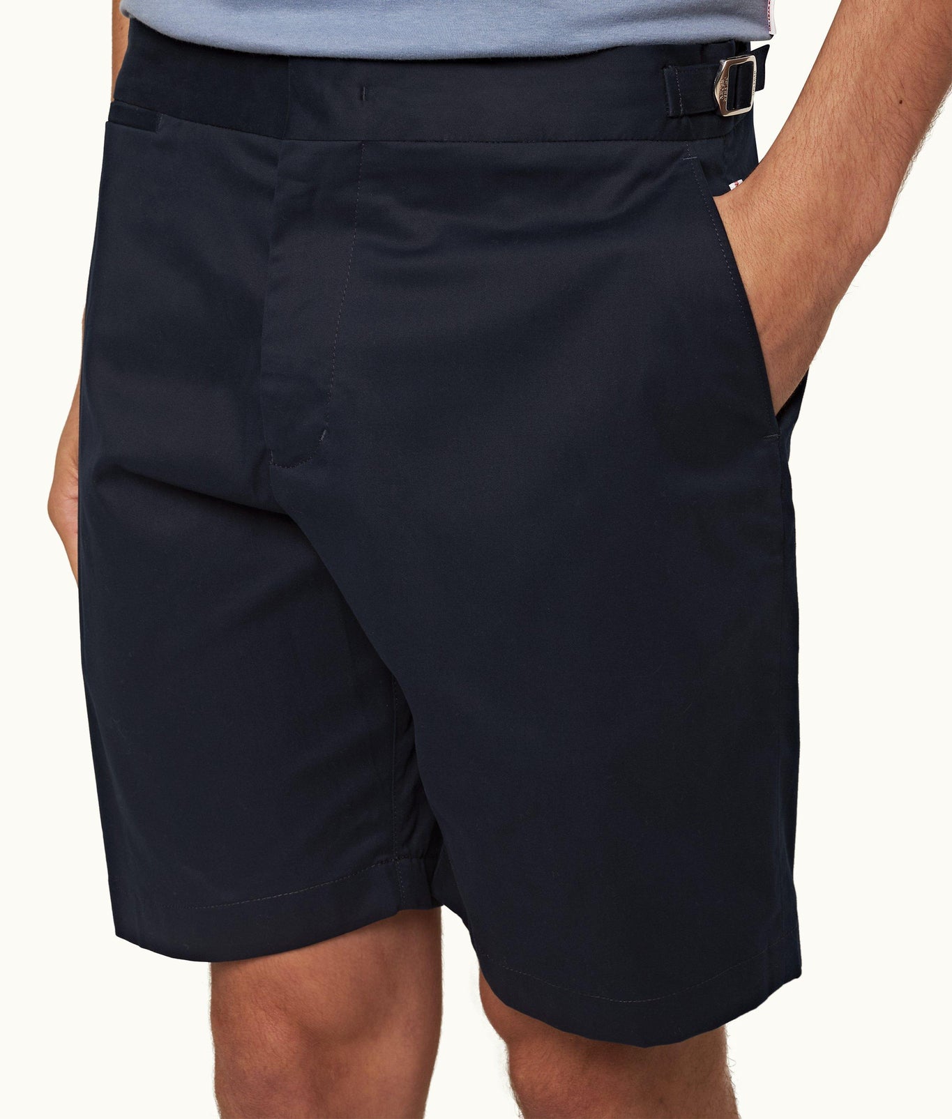 Norwich Silk Tailored Fit Cotton-Silk Shorts | Night Iris