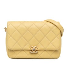 Chanel | Pre-Owned Small Quilted Caviar Chain Melody Flap | Yellow