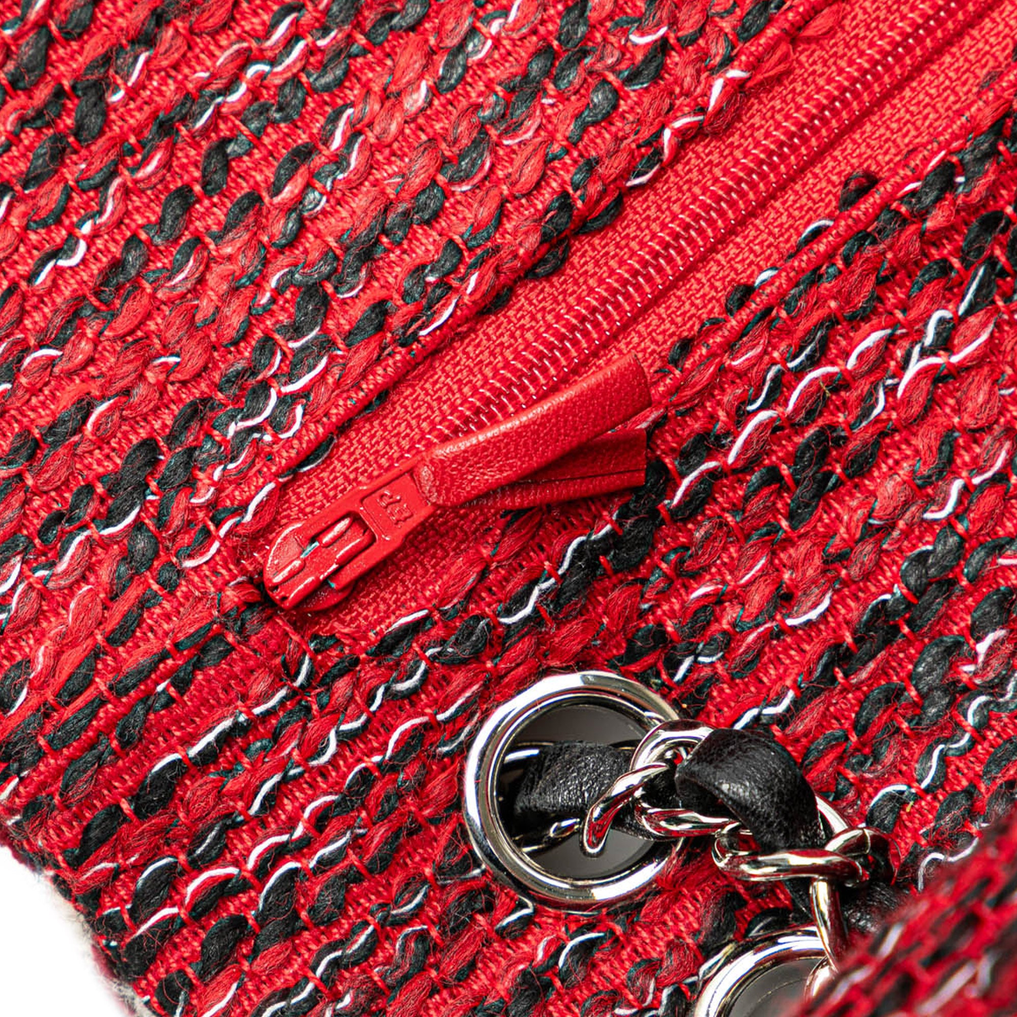 Chanel | Pre-Owned Medium Tweed Braided Charms Double Flap | Red