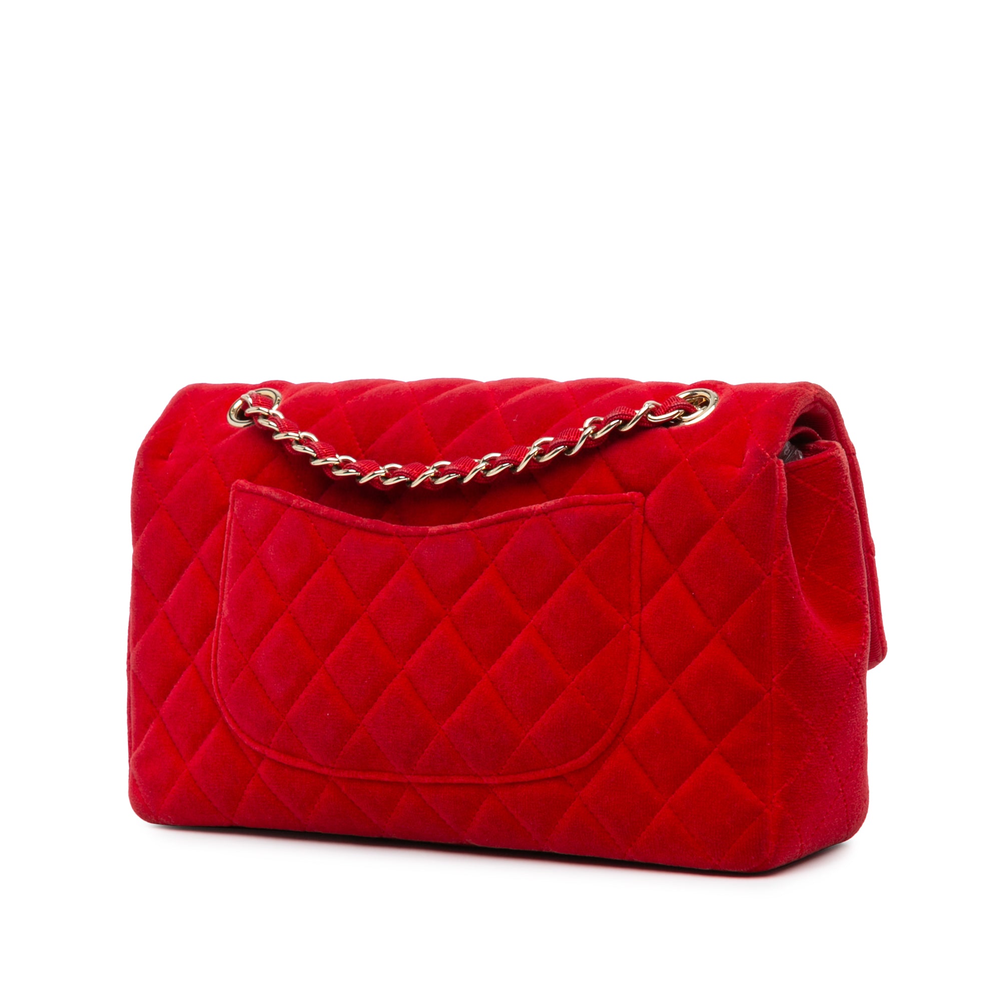 Chanel | Pre-Owned Medium Classic Velvet Double Flap | Red