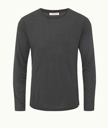 OB-T Cashmere Tailored Fit Crewneck Long-Sleeve Cashmere T-Shirt | Piranha Grey