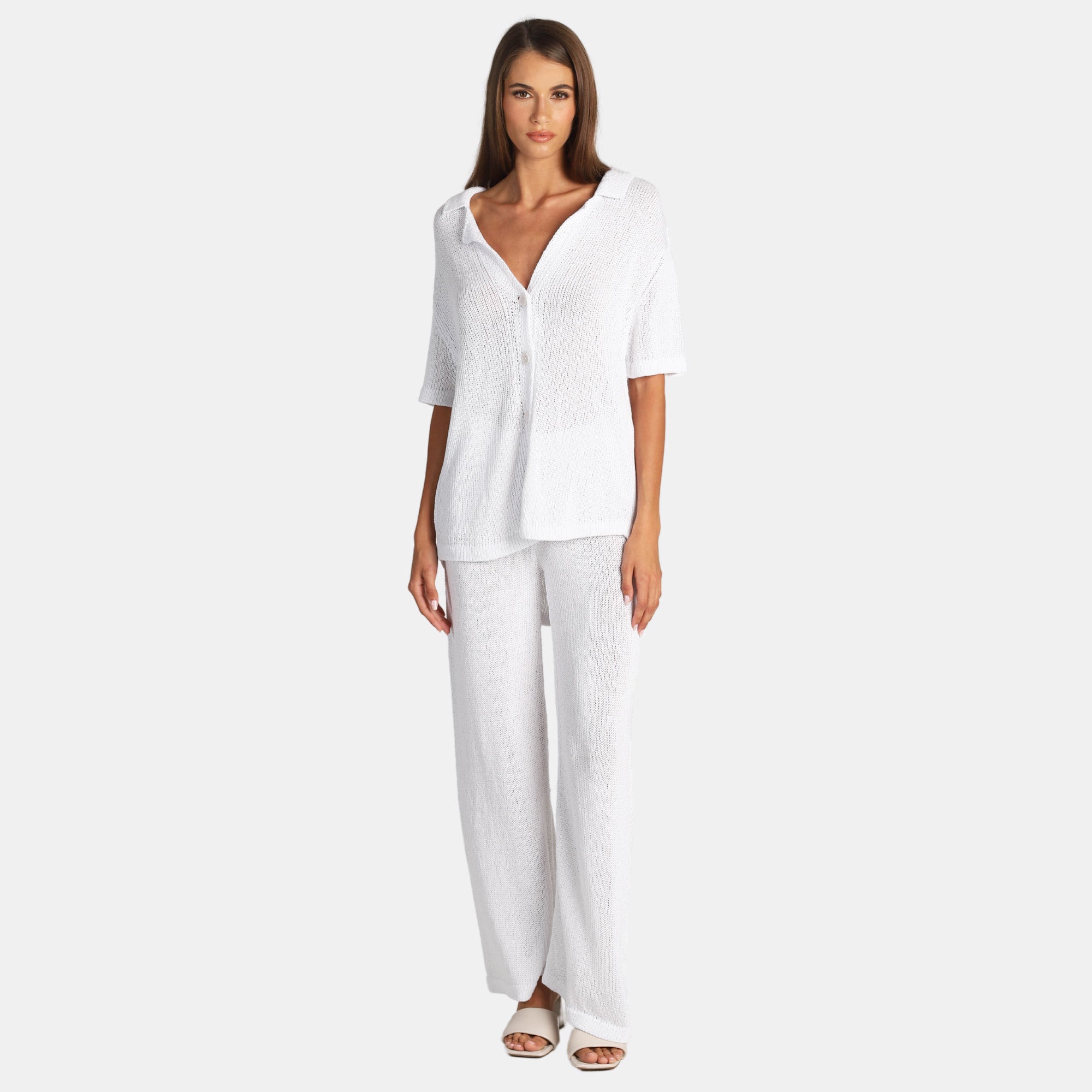 OW Collection OLIVIA Crochet Shirt Shirt 059 - OW White