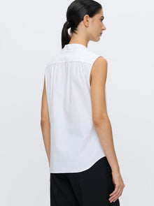 Olympia Sleeveless Shirt | White