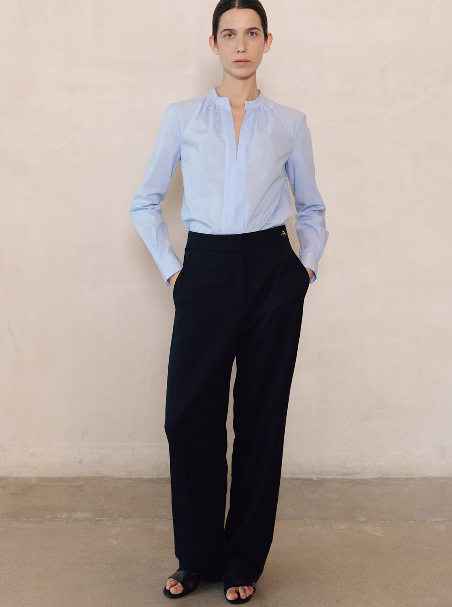 Olympia Long Sleeve Shirt | Pale Blue