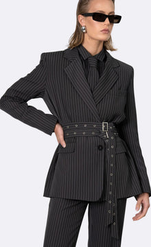 Elowen Bodysuit | Gray/White Stripe