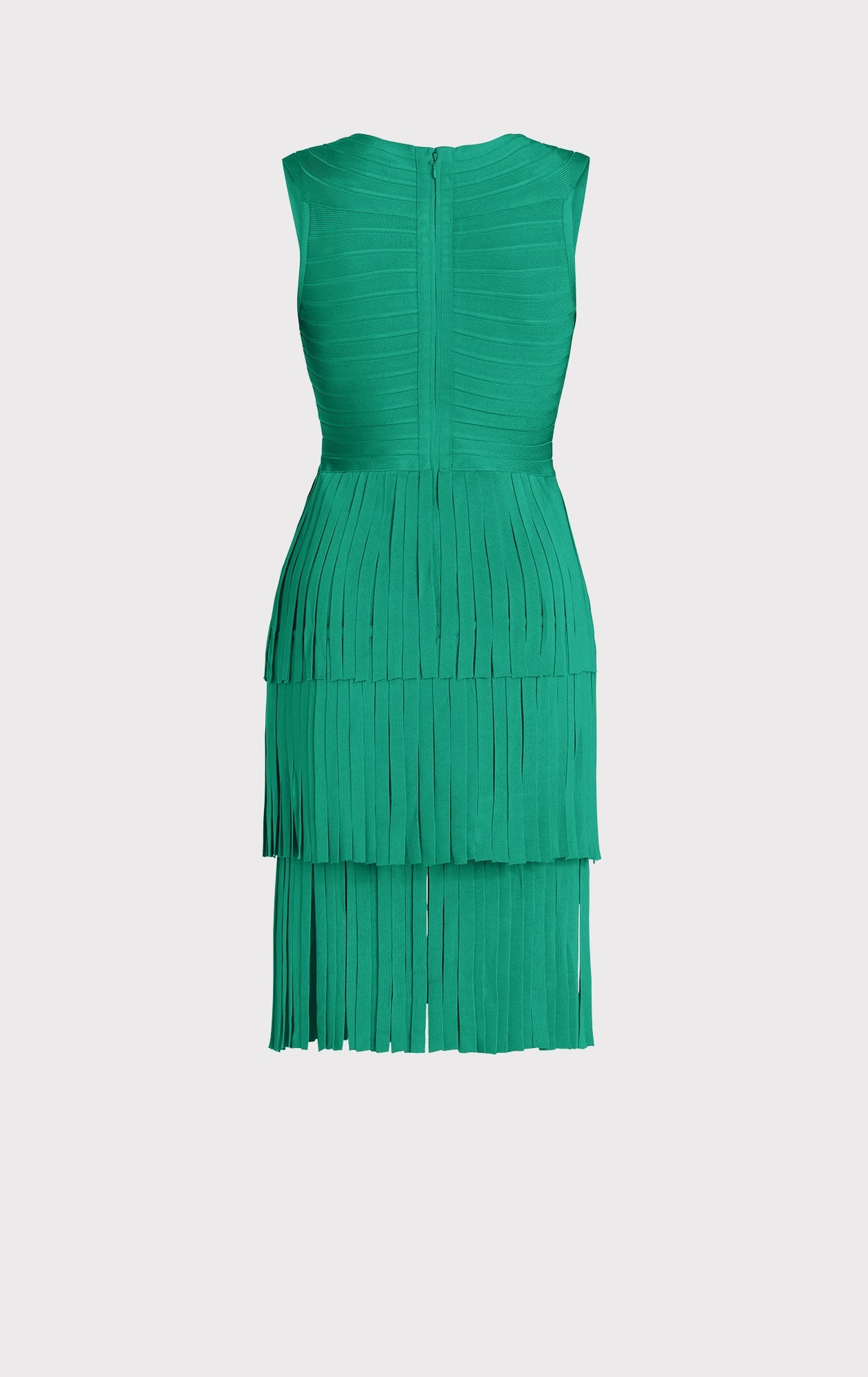 V Neck Fringed Midi Dress | Green Opal