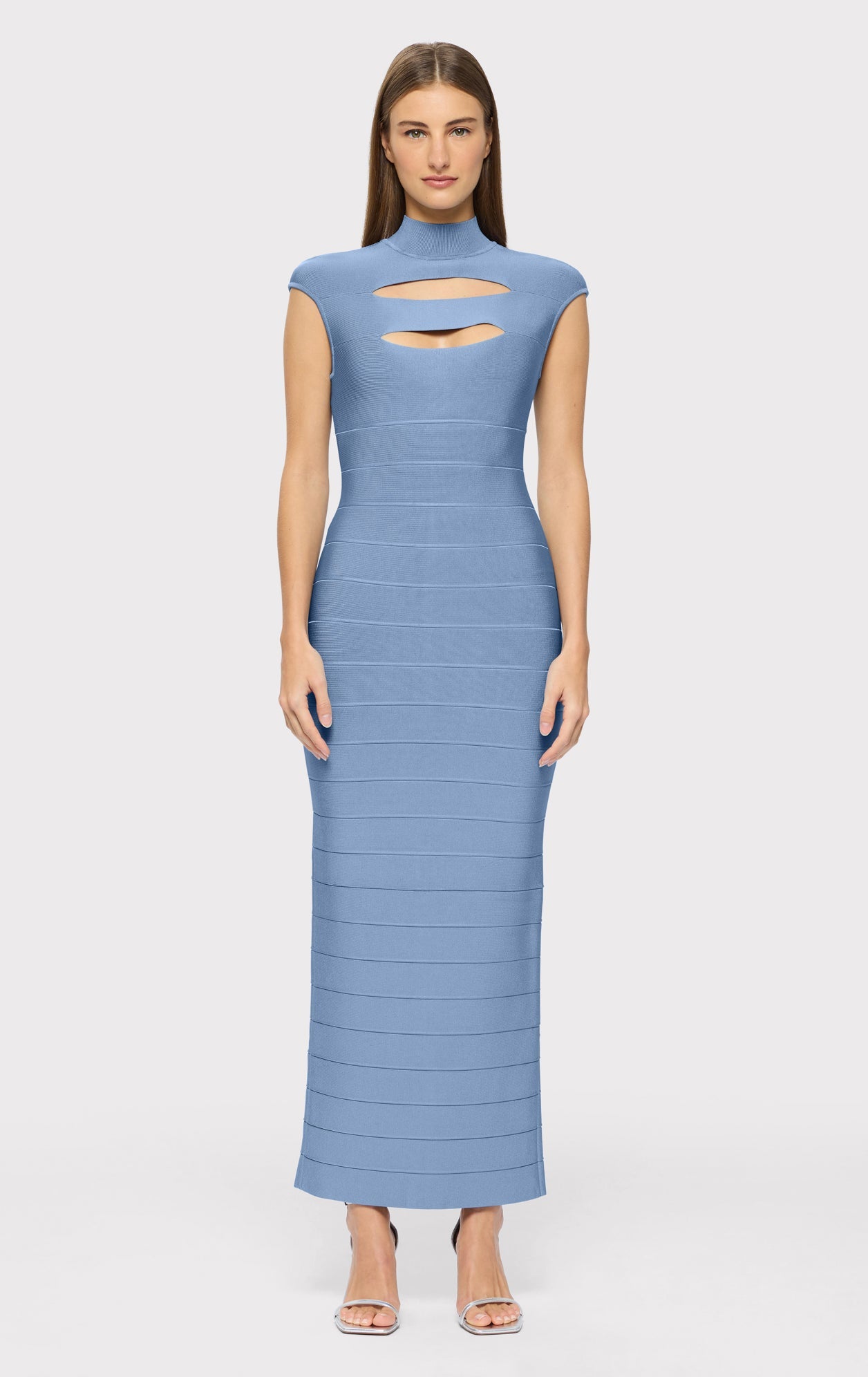 Cap Sleeve Cut-Out Gown | True Blue