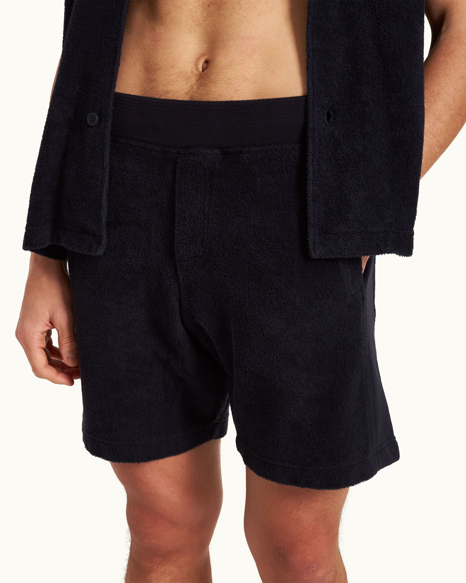 Night Iris Classic Fit Mix Texture Sweat Shorts | Night Iris