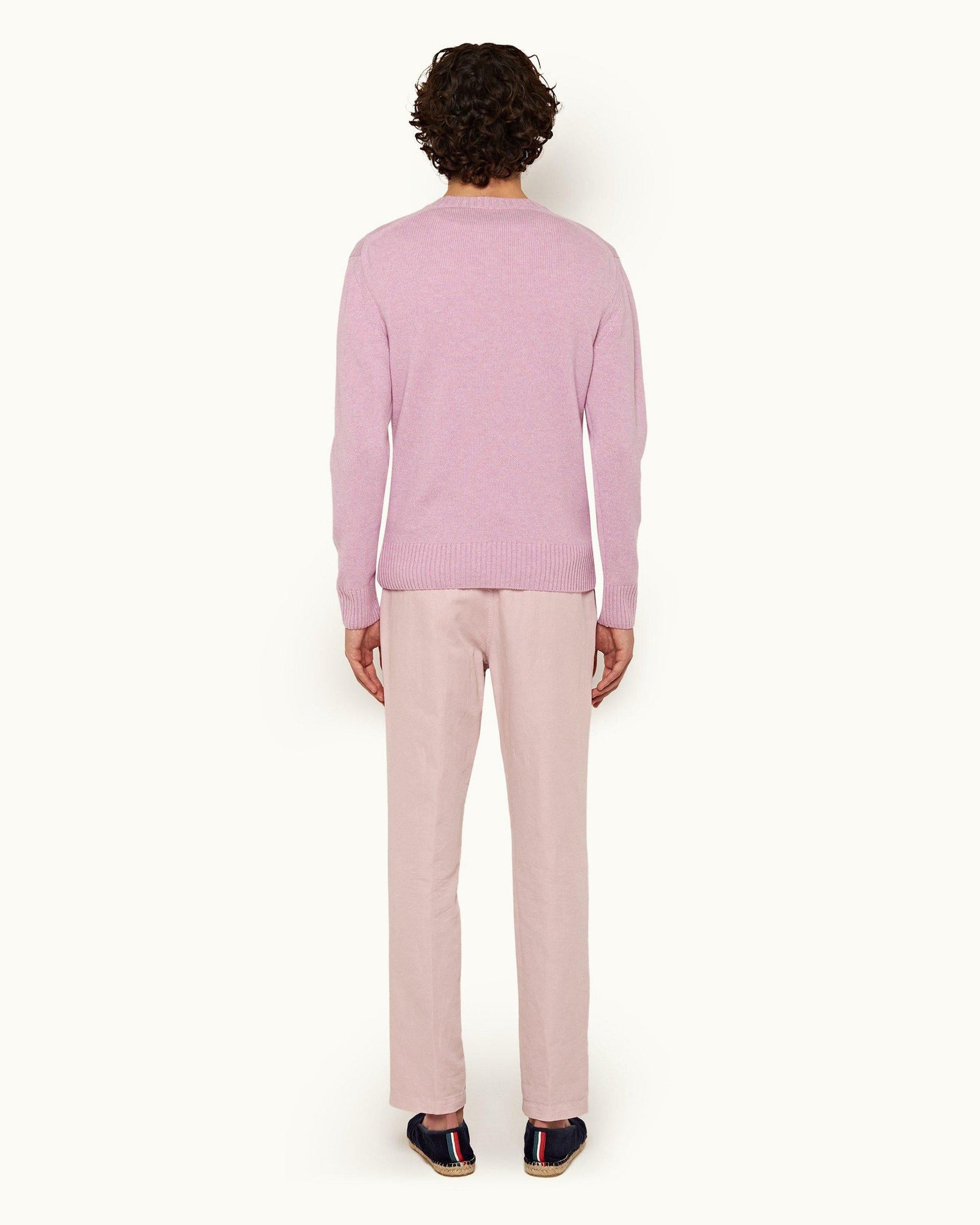 Conch Pink Cotton-Linen Trousers | Conch Pink