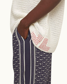 Dark Sapphire/Sea Mist Bandana Relaxed Fit Cotton Poplin Lounge Pants | Dark Sapphire/Sea Mist