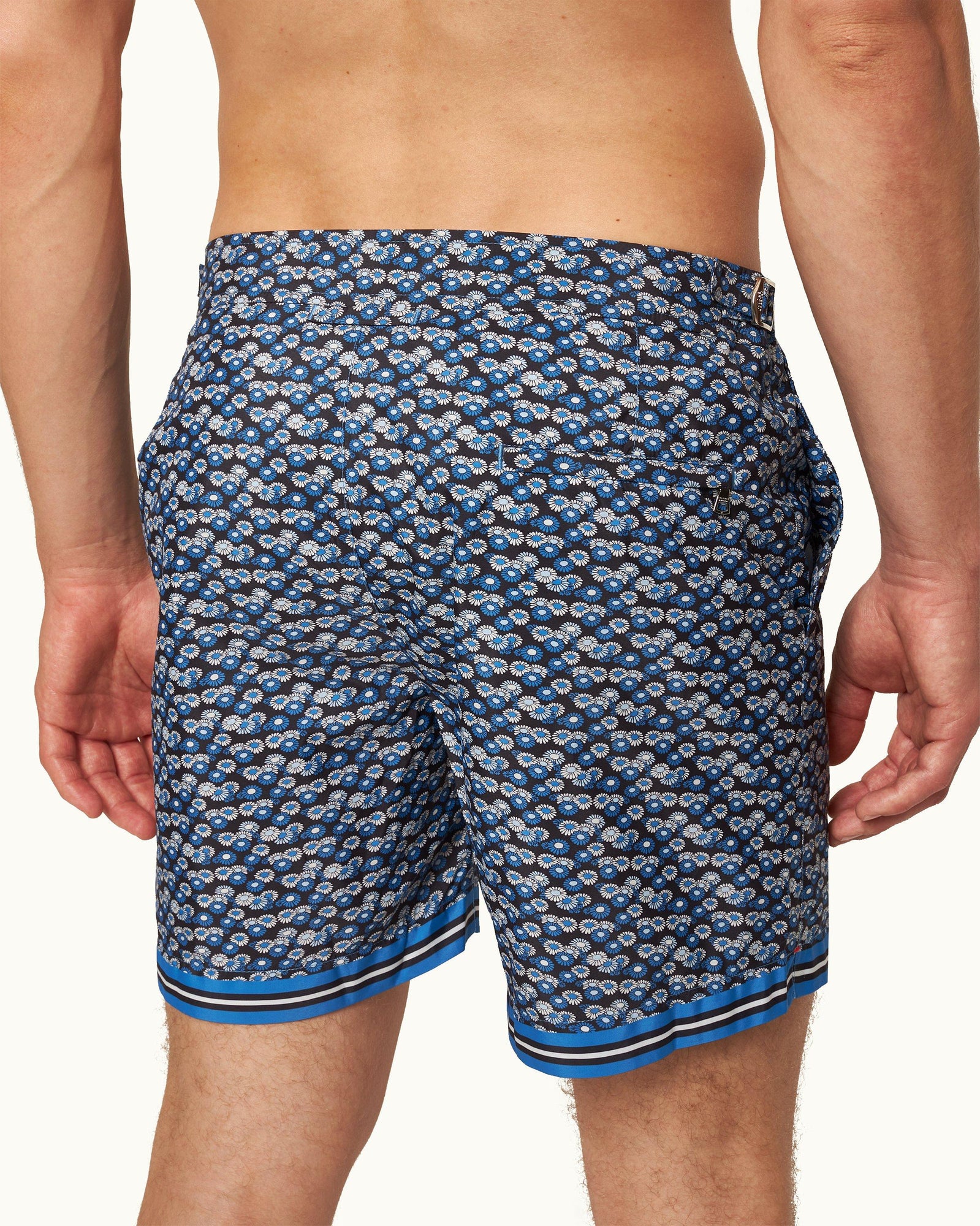 Bulldog Night Iris/Powdered Sky Floral Fantasy Mid-Length Swim Shorts | Night Iris/Powdered Sky