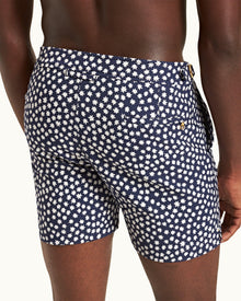 Bulldog Jacquard Star Jacquard Mid-Length Swim Shorts In Night Iris Blue | Night Iris