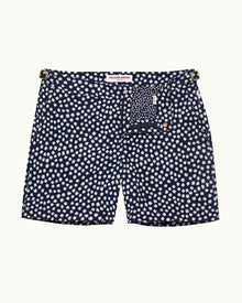 Bulldog Jacquard Star Jacquard Mid-Length Swim Shorts In Night Iris Blue | Night Iris