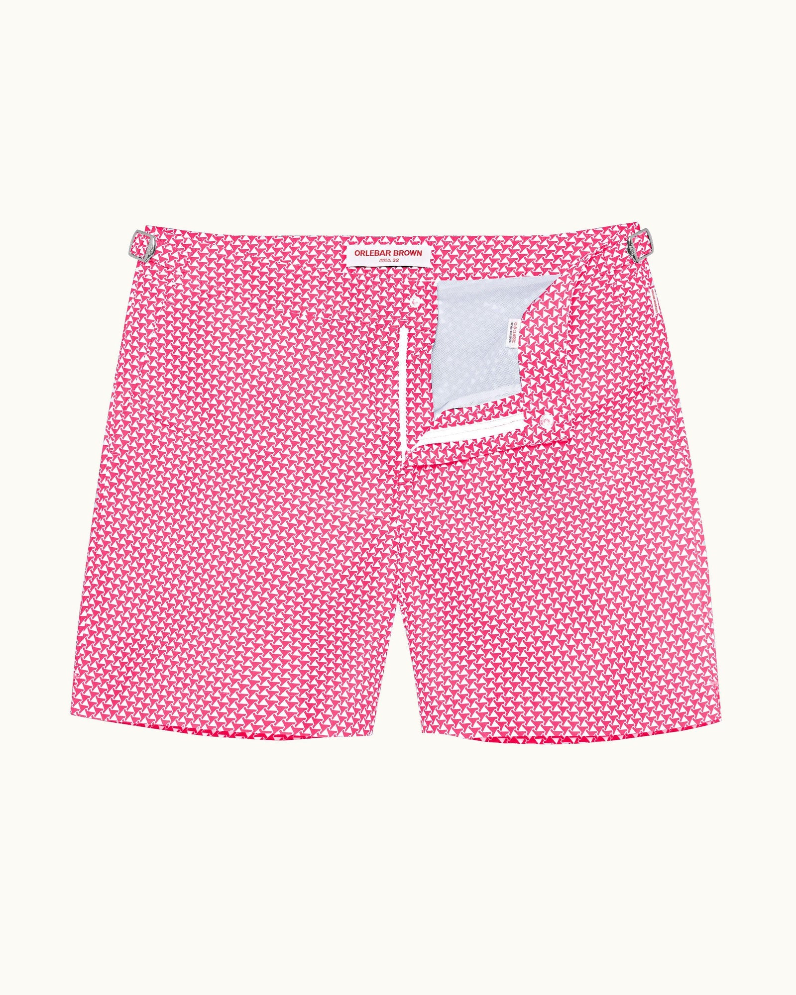 Pax Print Mid-Length Swim Shorts Woven In France in Wham colour | Wham