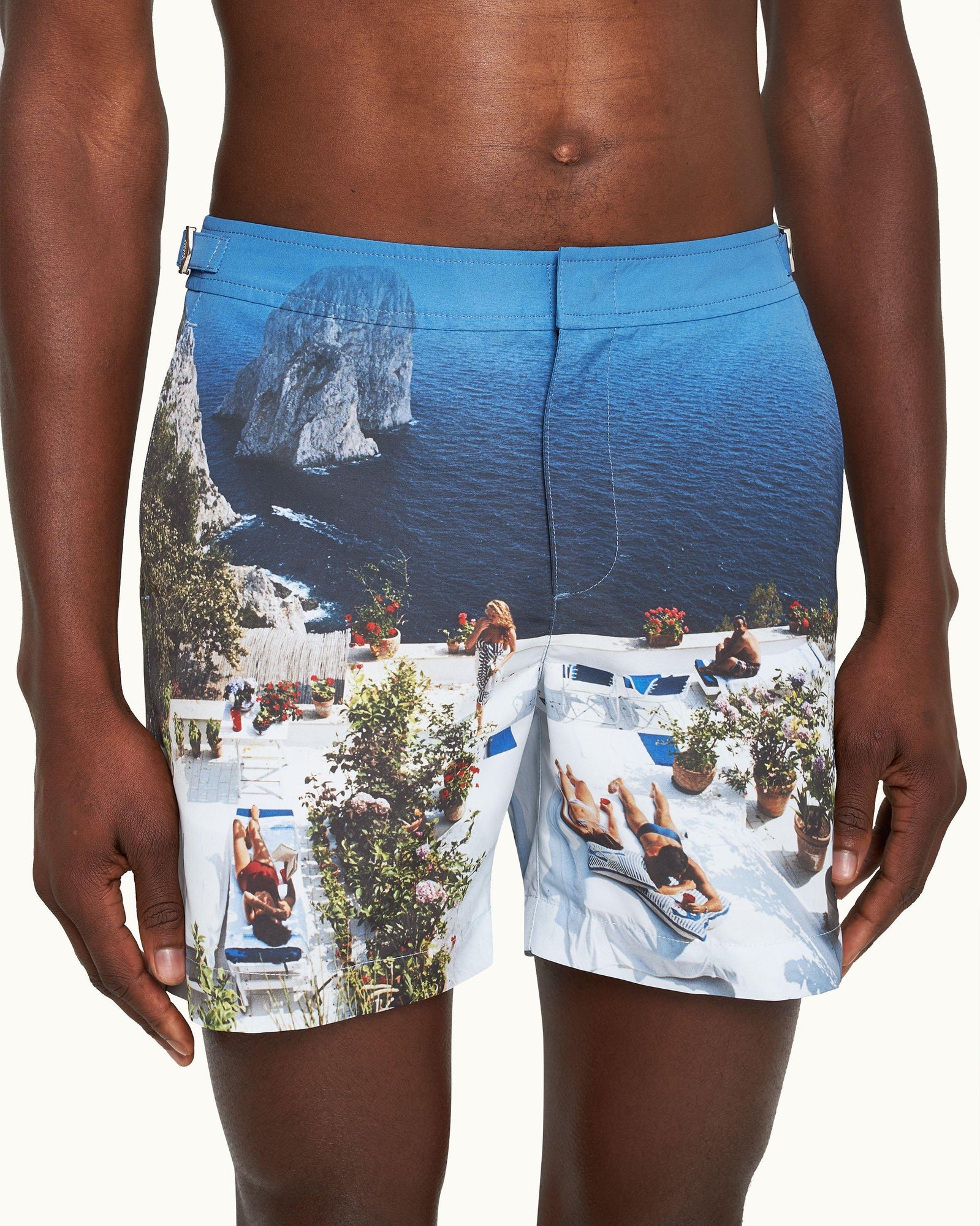 Bulldog Terrace Photographic Print Mid-Length Swim Shorts Woven In France | Terrace