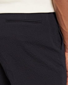 Cornell Night Iris Tapered Leg Seersucker Trousers | Night Iris