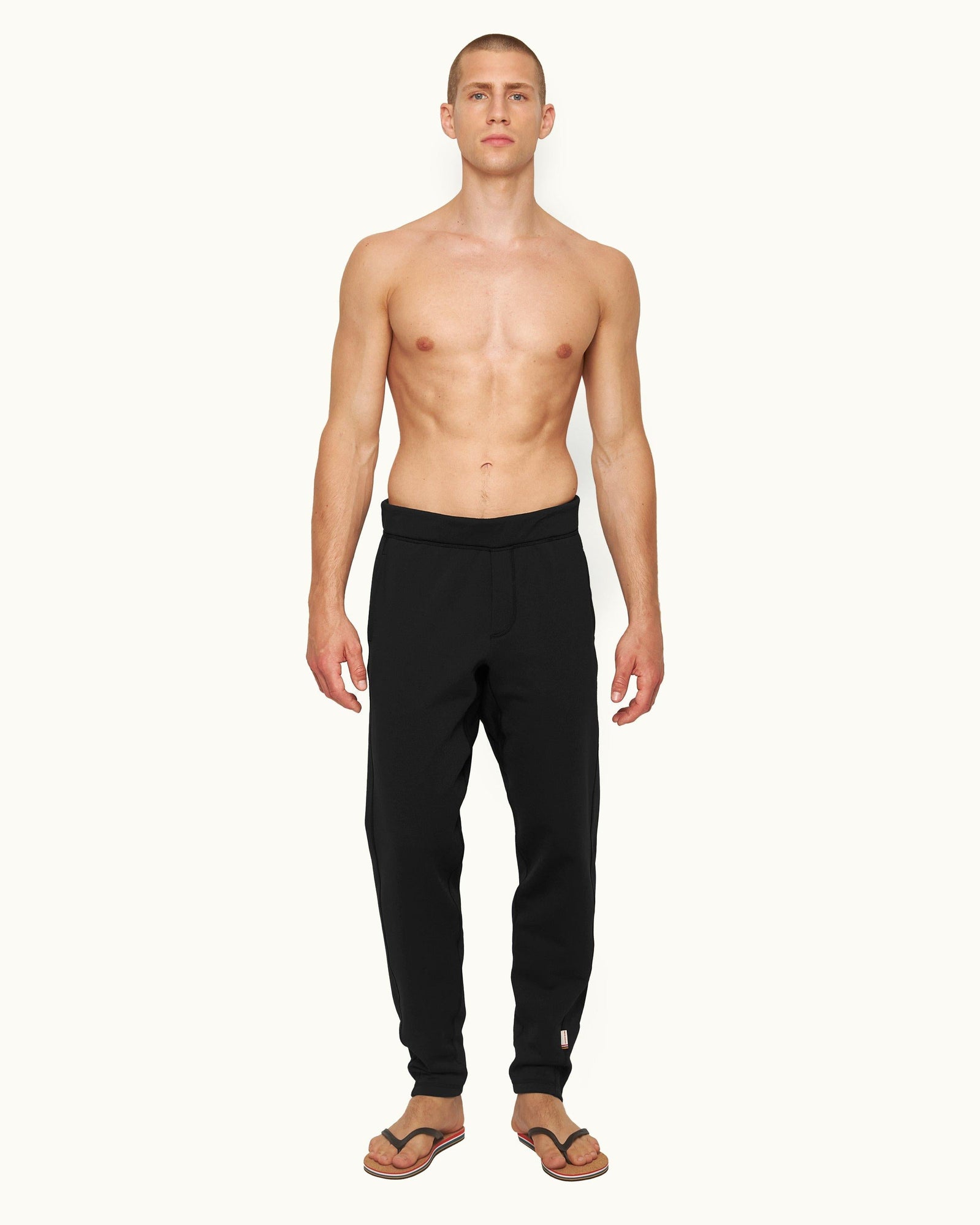 Black Tailored Fit Merino-Blend Sweatpants | Black