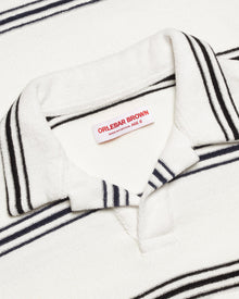 Kids | White Sand/Night Iris Classic Twin Stripe Resort Polo Shirt | White Sand/Night Iris