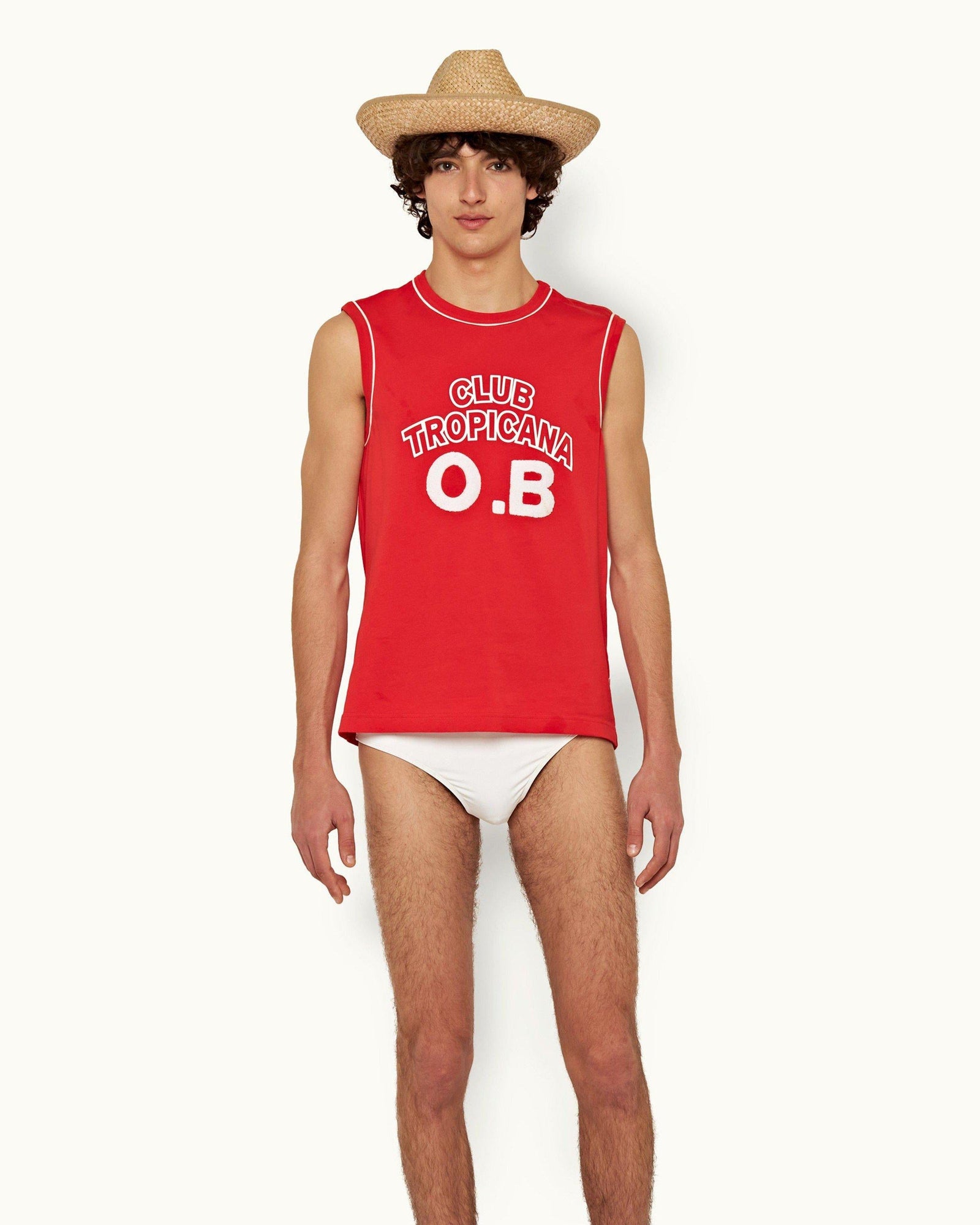 Summer Red Classic Fit 'Club Tropicana' Print Vest | Summer Red