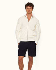 White Sand Classic Fit Mix Texture Sweatshirt | White Sand