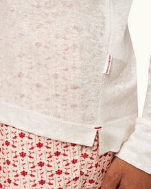 Felix Sea Mist Tailored Fit Long-Sleeve Resort Collar Linen Polo Shirt | Sea Mist