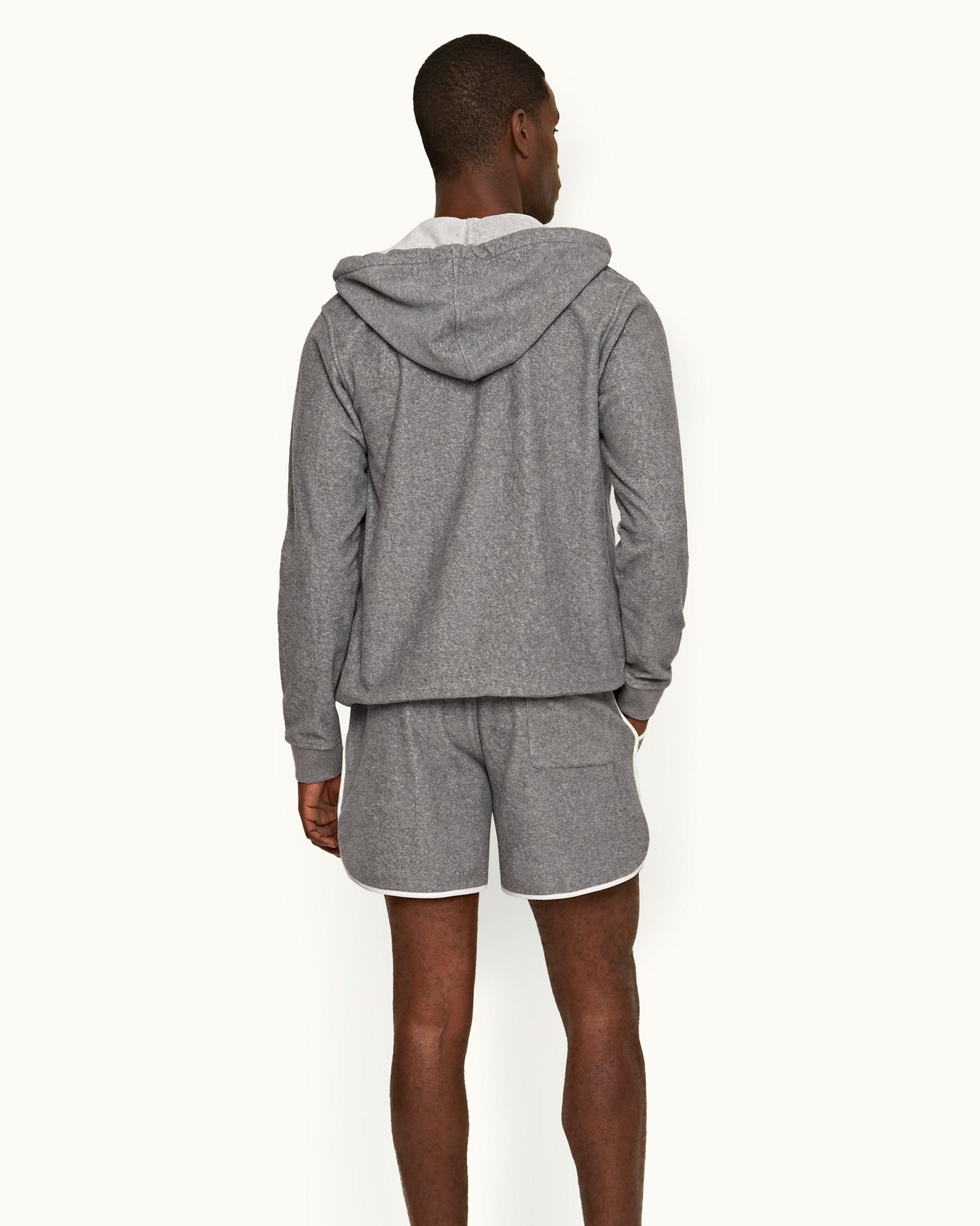 Piranha Grey Marl Contrast Binding Classic Fit Sweat Shorts | Piranha Grey Marl