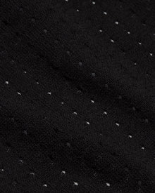 Black Pointelle Stripe Cotton-Silk T-shirt | Black