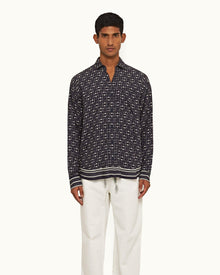 Dark Sapphire/Sea Mist Bandana Relaxed Fit Classic Collar Shirt | Dark Sapphire/Sea Mist