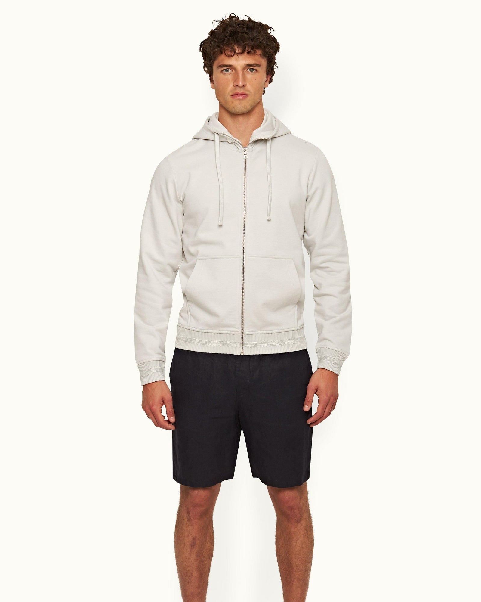 Cinder Classic Fit Mix Texture Hooded Sweatshirt | Cinder