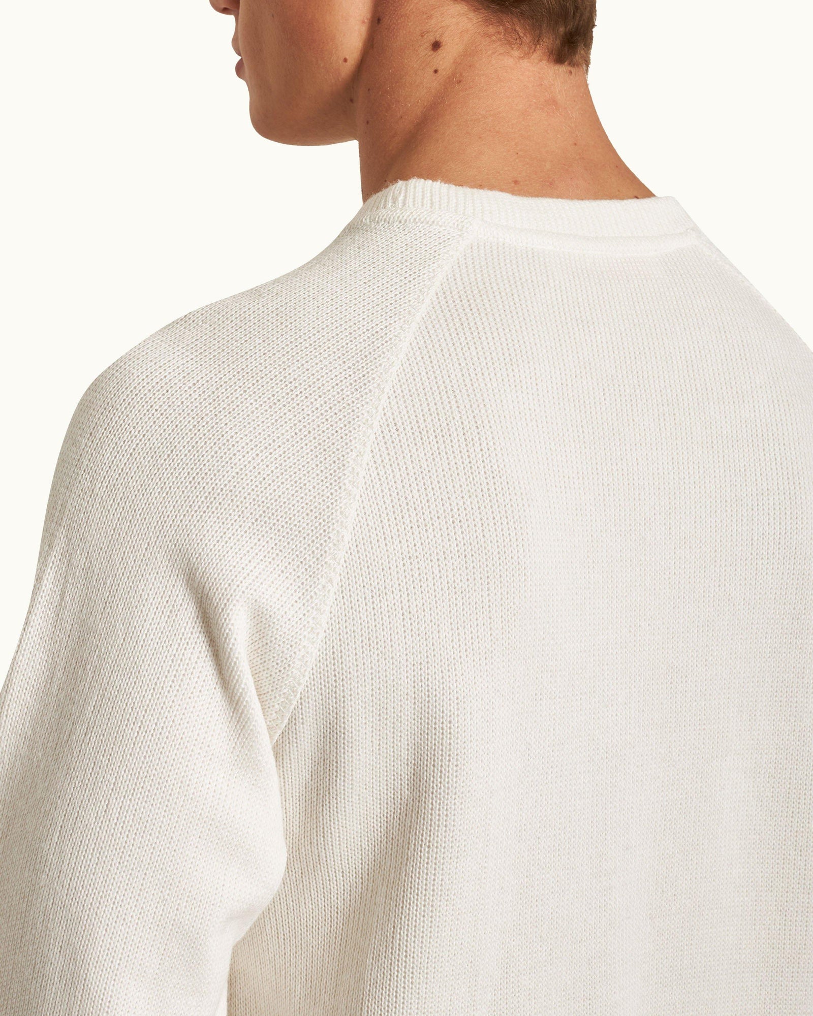 Hudson White Sand Relaxed Fit Crewneck Double-Faced Sweatshirt | White Sand