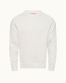 Hudson White Sand Relaxed Fit Crewneck Double-Faced Sweatshirt | White Sand