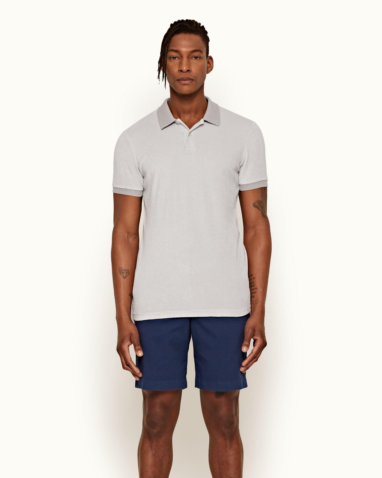Jarrett Towelling Clay/Sage Classic Fit Towelling Polo Shirt | Clay/Sage