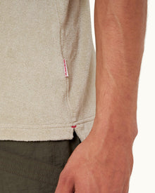 Parched Green Classic Fit Towelling Polo Shirt | Parched Green