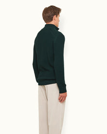 Bristlecone Pine Half Zip Waffle Knit Merino Jumper | Bristlecone Pine