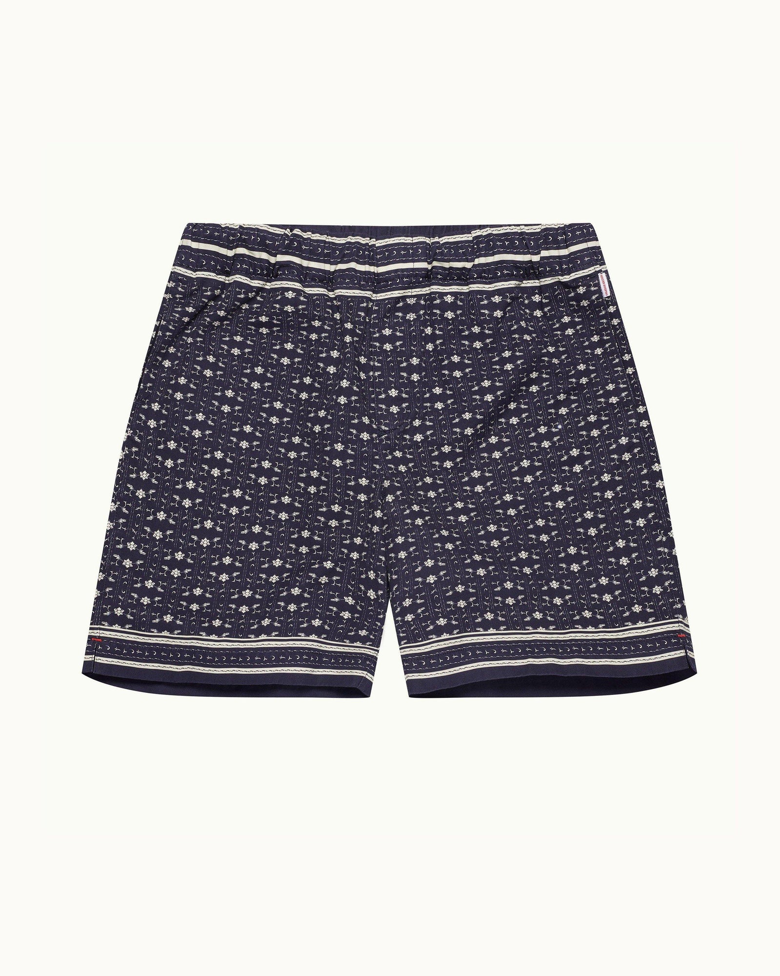 Dark Sapphire/Sea Mist Bandana Relaxed Fit Drawcord Stretch-Cotton Shorts | Dark Sapphire/Sea Mist