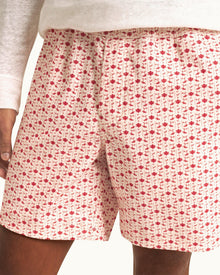 Sea Mist/Vermillion Bandana Relaxed Fit Drawcord Cotton Corduroy Shorts | Sea Mist/Vermillion