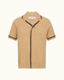Men | Maitan Lino Shirt | Biscuit/Damson/Night Iris