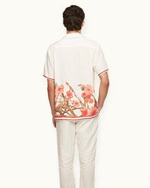 Maitan Blossom Season Print Relaxed Fit Capri Collar Shirt In Red | Red