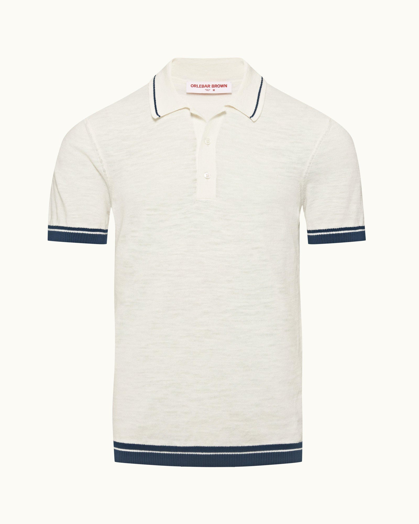 Men | Maranon Cotton Linen Polo | White Sand