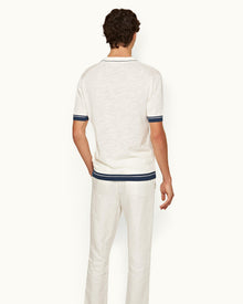 Men | Maranon Cotton Linen Polo | White Sand