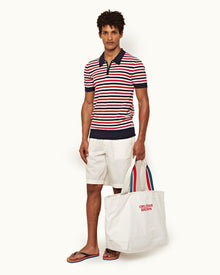 Mina Towelling Multi Towelling Stripe Tailored Fit Polo Shirt | Multi